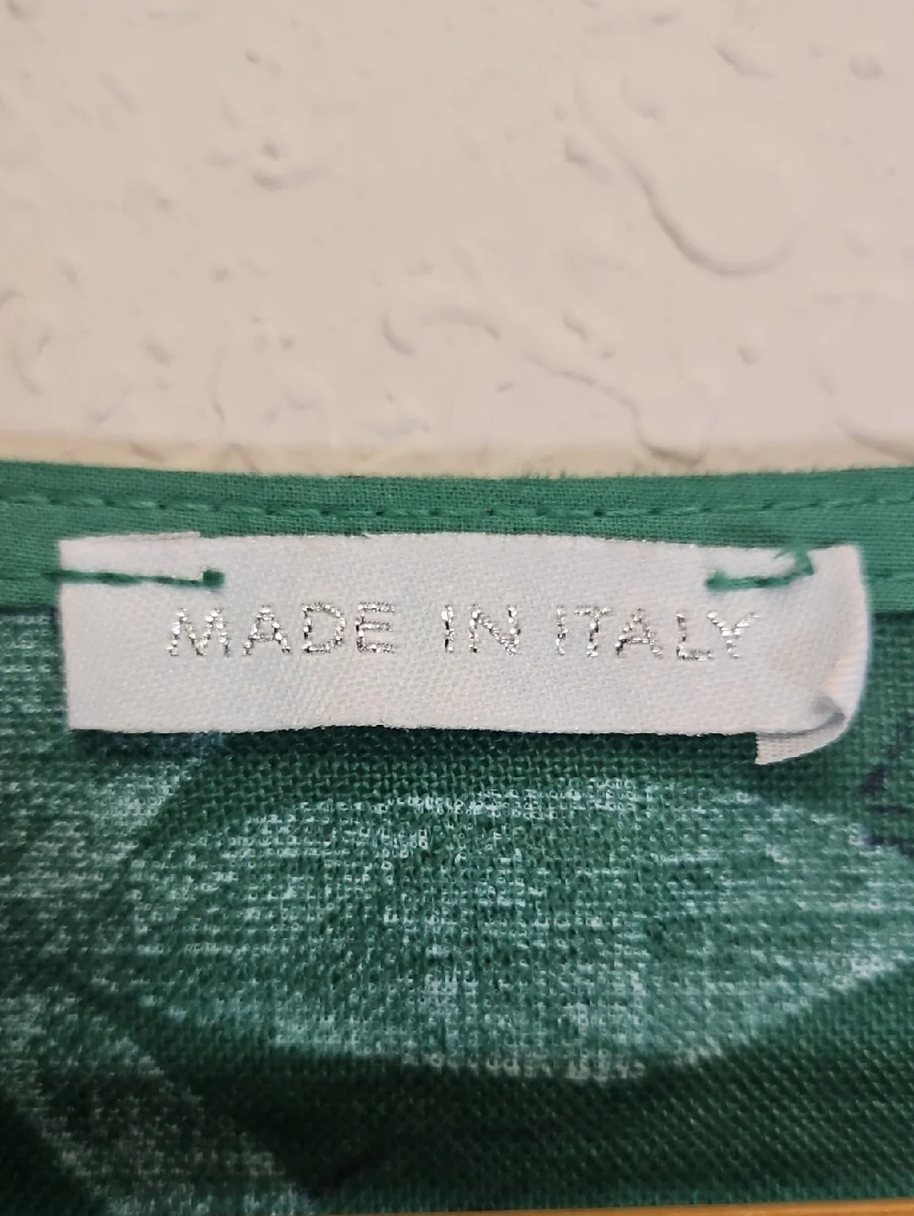 Made in Italy Green Floral Linen Dress, Size M/L